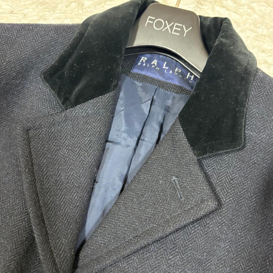 ラルフローレン 大きいサイズ　ヘリンボーン　ベロア　コート　15