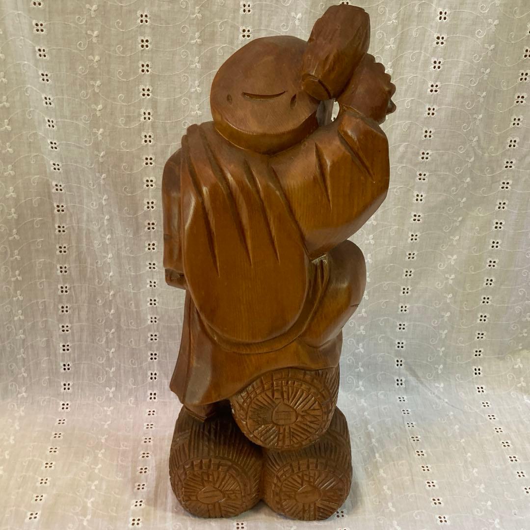 【木製品】七福神 俵に乗った大黒様　＊used