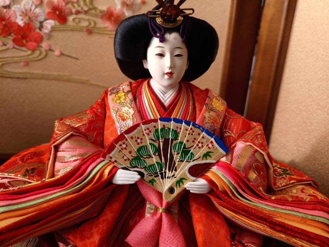 雛人形セット 久月 お雛様 桜柄 かわいいお顔