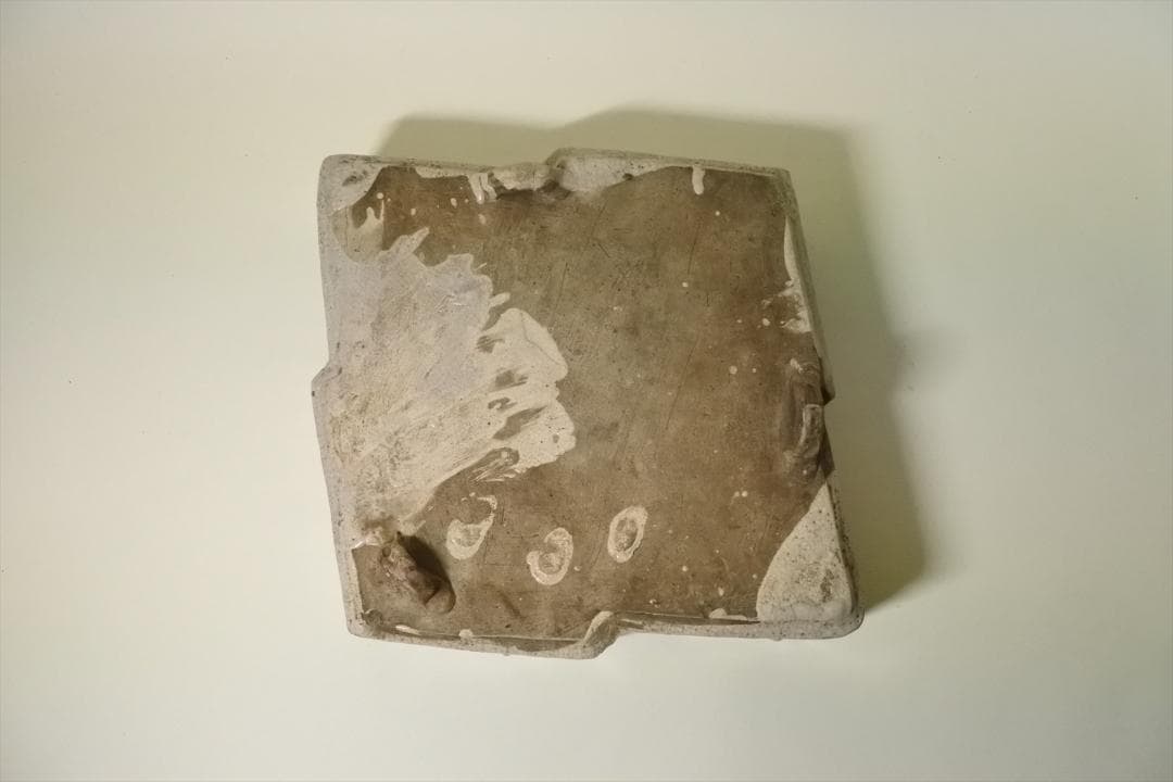 江戸末期　絵瀬戸　草花紋　菱形　平鉢　骨董品　アンティーク