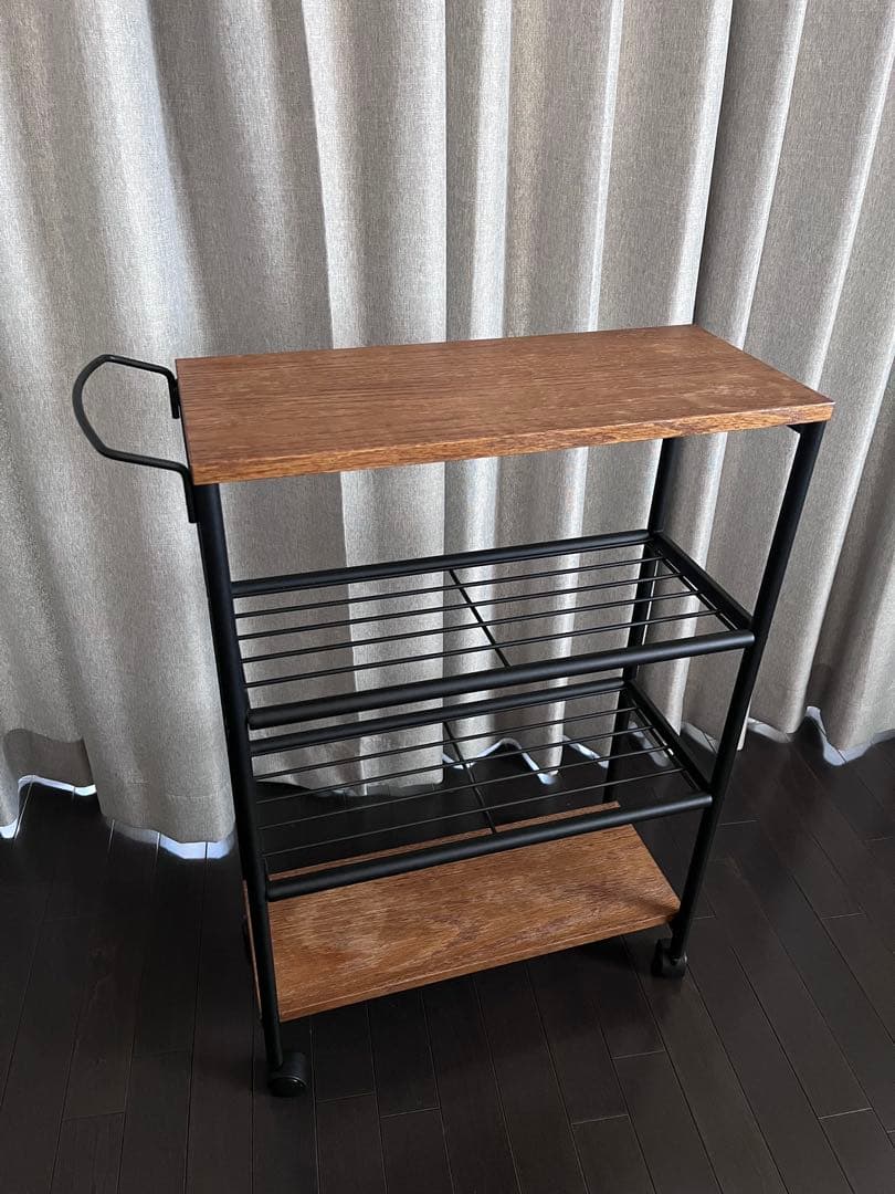 ワゴン 4段 キャスター付き ブラウン