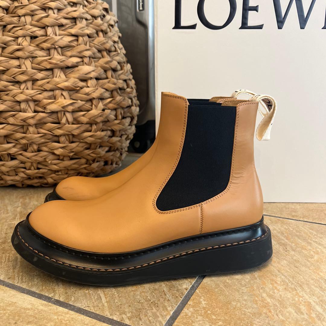 LOEWE サイドゴアブーツ ベージュ　39