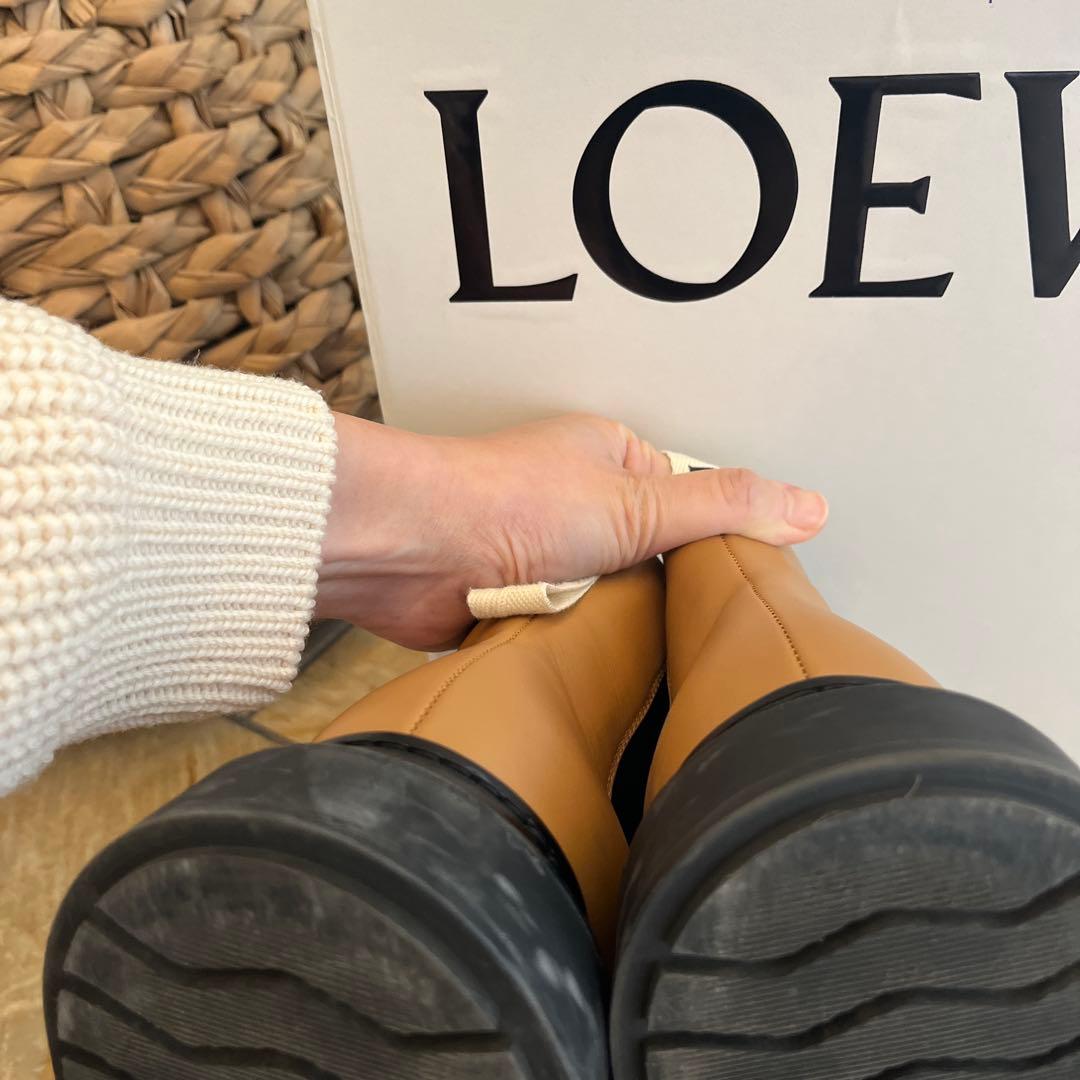 LOEWE サイドゴアブーツ ベージュ　39