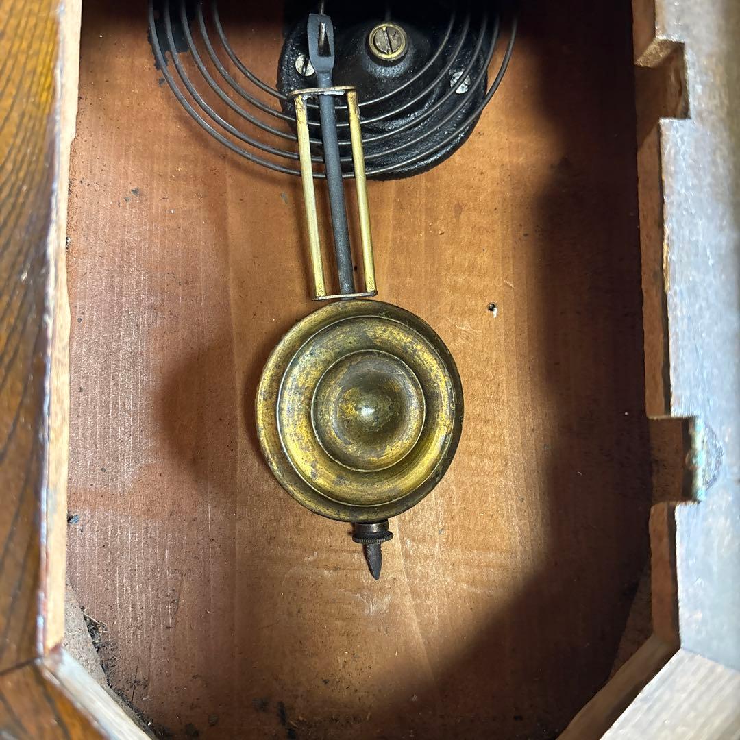 ハートエッチ精工所 柱時計 掛時計 ゼンマイ 昭和レトロ アンティーク