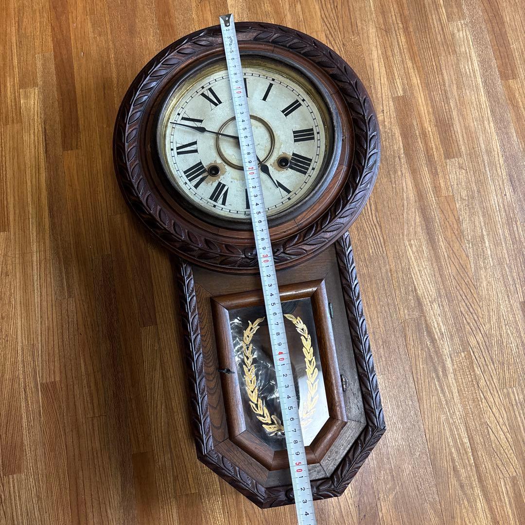 ハートエッチ精工所 柱時計 掛時計 ゼンマイ 昭和レトロ アンティーク