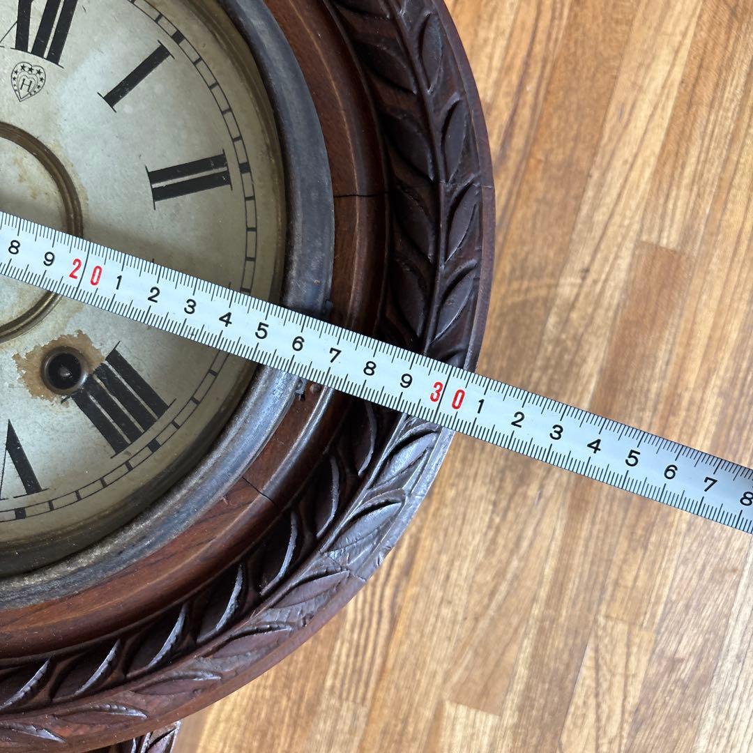 ハートエッチ精工所 柱時計 掛時計 ゼンマイ 昭和レトロ アンティーク