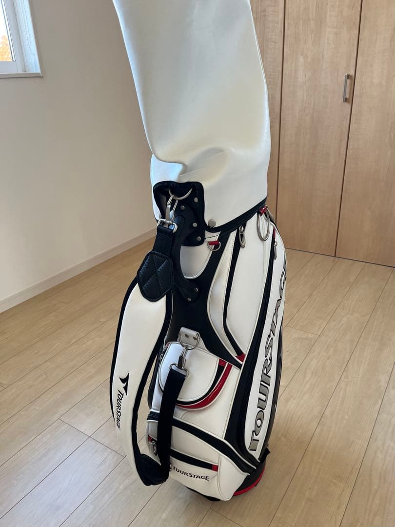 TOURSTAGE キャディバッグ ホワイト/ブラック