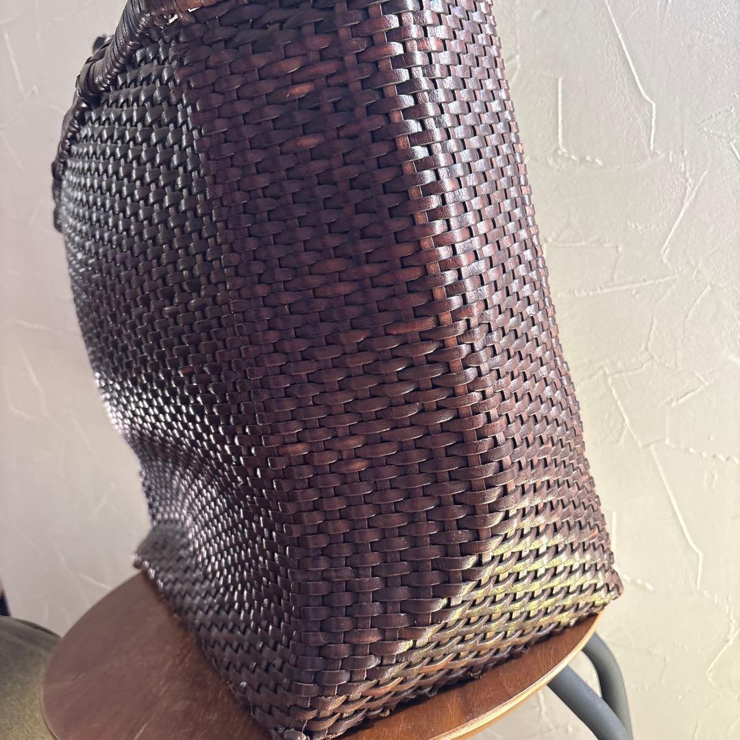 すきほこ★ドラゴン　天然素材 ダークブラウン かごバッグ