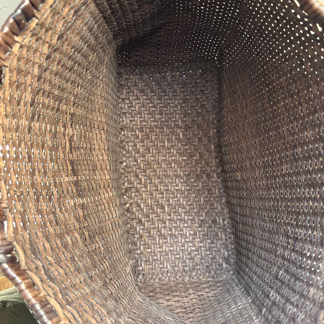 すきほこ★ドラゴン　天然素材 ダークブラウン かごバッグ