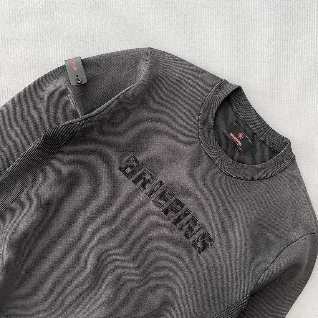 BRIEFING ブリーフィング　レザーワッペン　ニット　セーター　メンズ　ロゴ