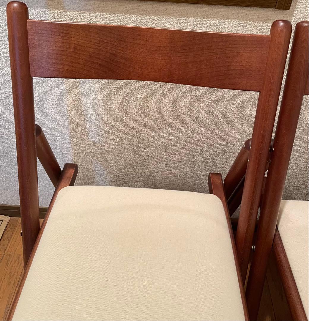 無印良品　折りたたみ椅子　木製チェア　廃盤 2脚セット