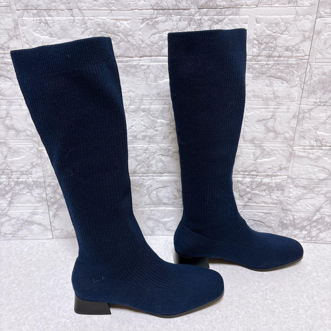 ⭐極美品⭐VIVAIA ビバイア ロングブーツ ミッドカーフ ネイビー 24.5