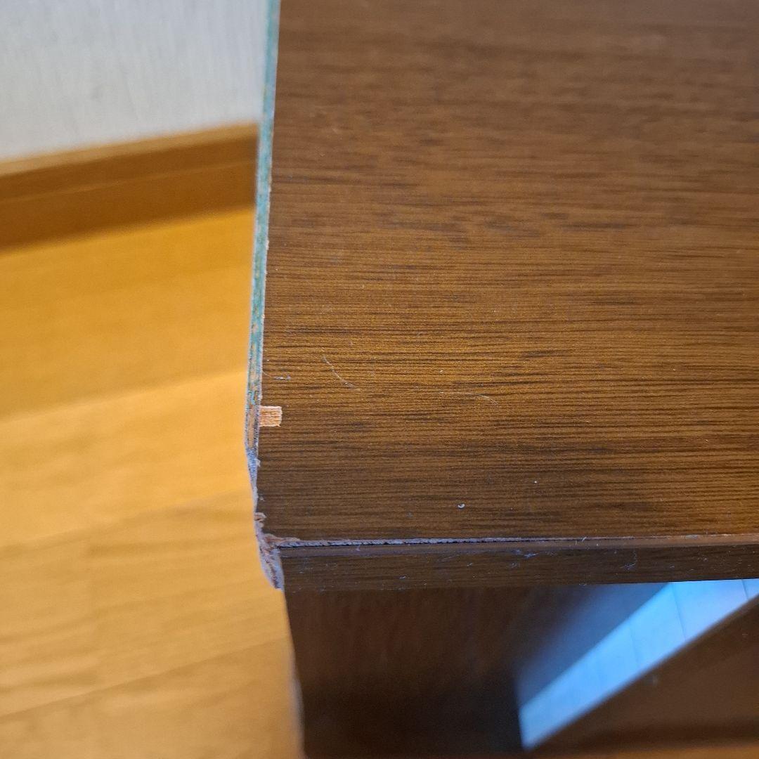 スリム木製ラック ブラウン 4棚 ２扉　仕切り板6枚　隙間収納