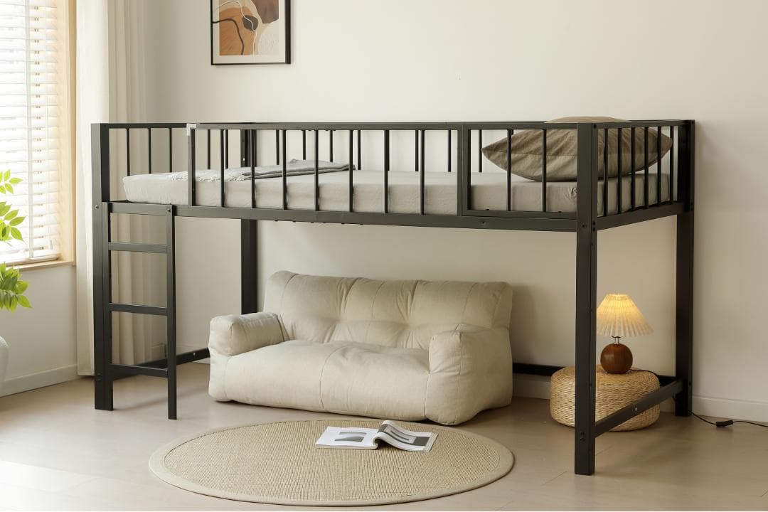 ロフトベッド パイプベッド シングル 高さ110cm ロフトベッド ロータイプ