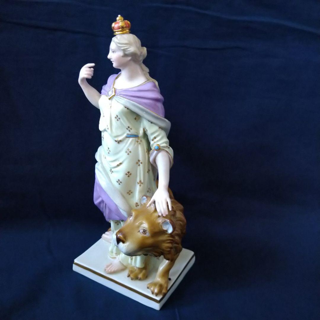 ✤1924年以前マイセン(Meissen)フィギュリン✤『女王とライオン』✤