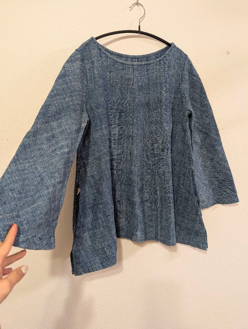 うさとの服 Aライントップス 藍染
