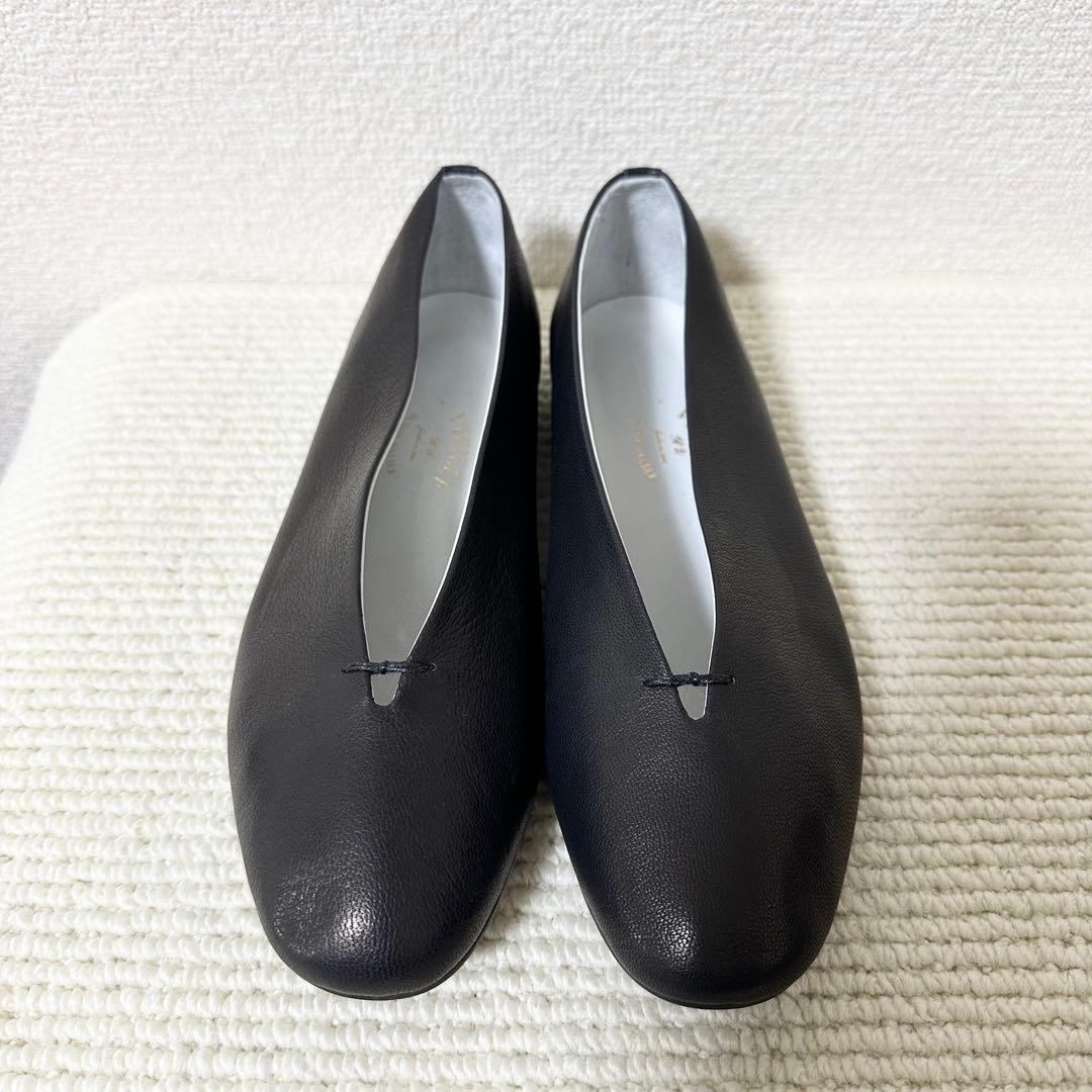 VIEILLE Cinqヴィエイユ サンク フラットシューズ 37 黒 レザー