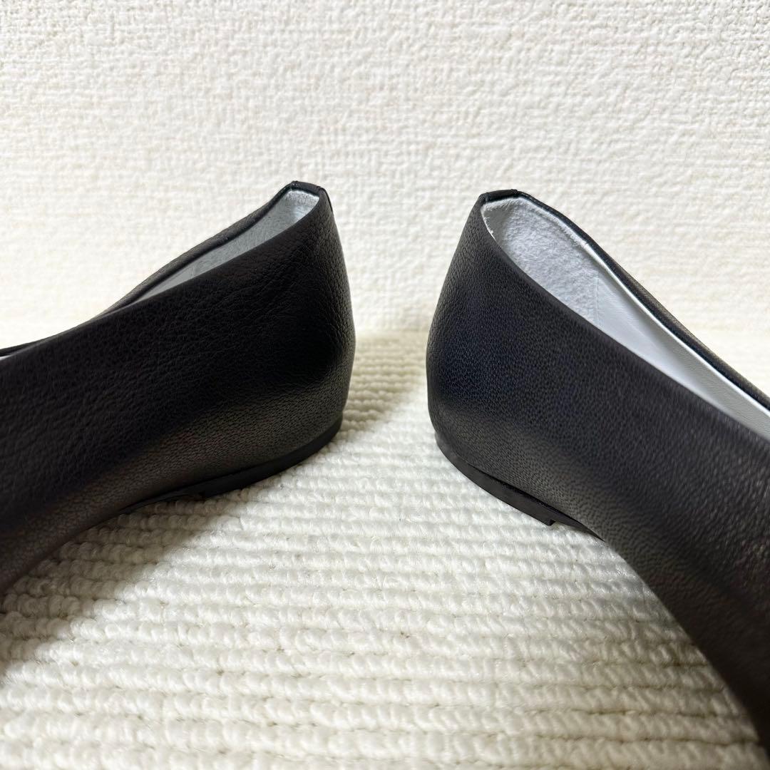 VIEILLE Cinqヴィエイユ サンク フラットシューズ 37 黒 レザー