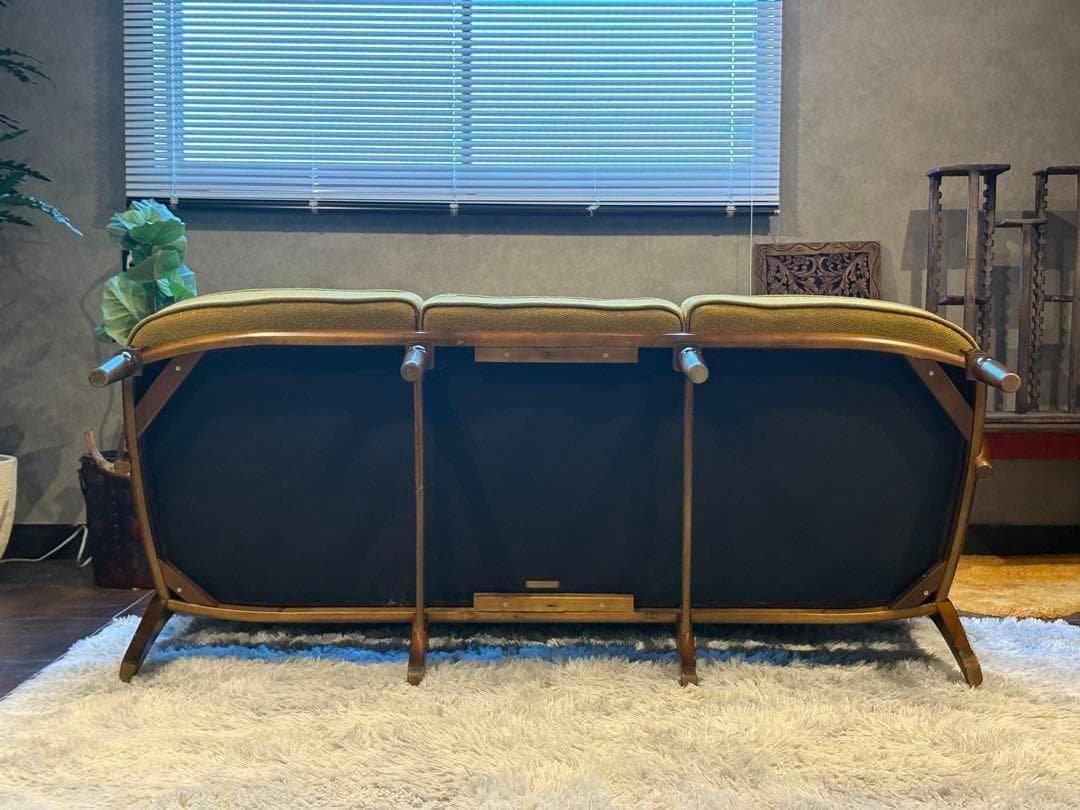 希少　尾州生地　リメイク　カリモク　3人用ソファ　クラシック　コロニアル　SRZ