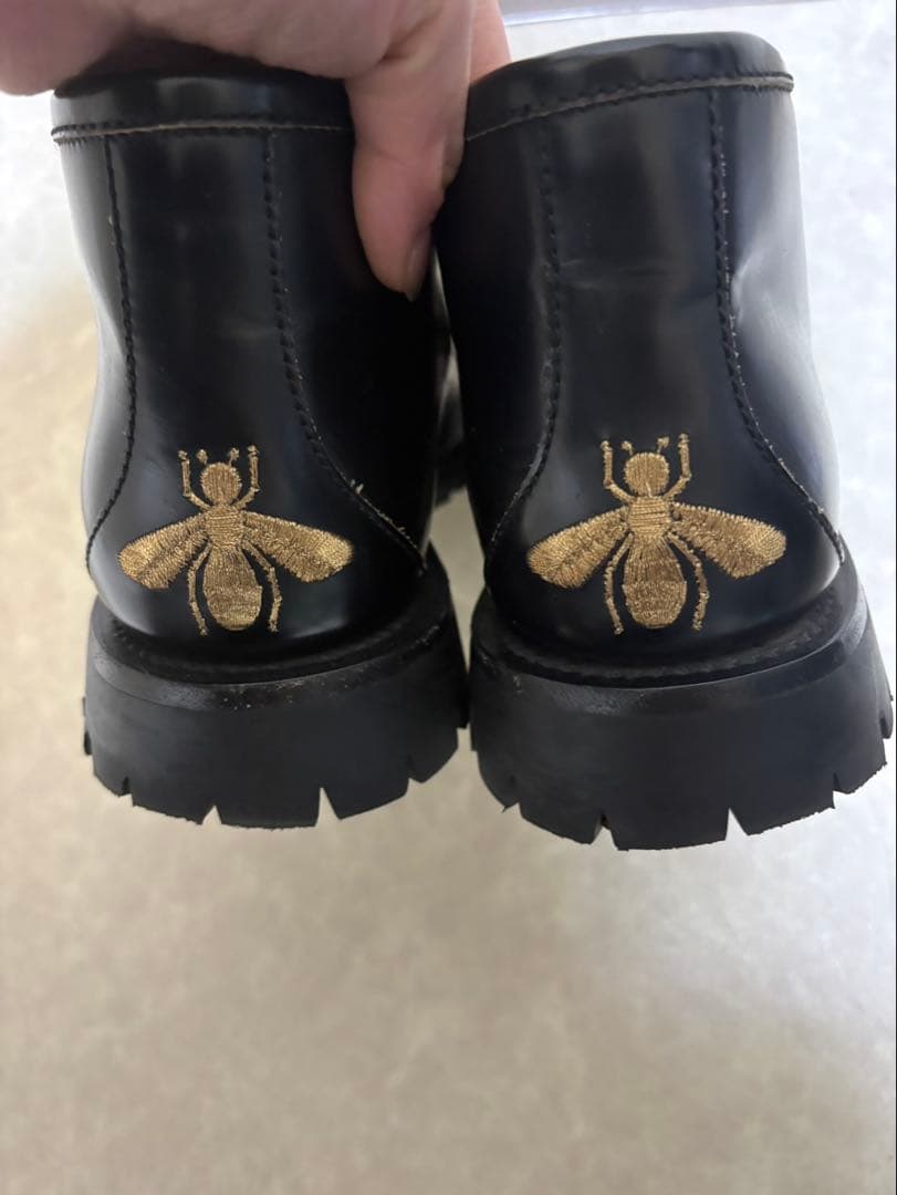 R*o様 GUCCI グッチ　ブラックローファー ゴールドチェーン 蜂刺繍