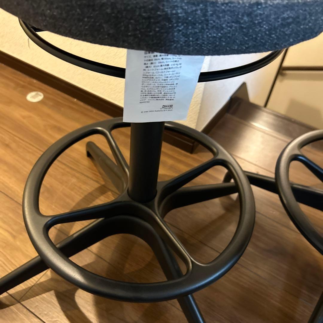 美品　IKEA 2脚　LIDKULLENリドクレン昇降式椅子スツール
