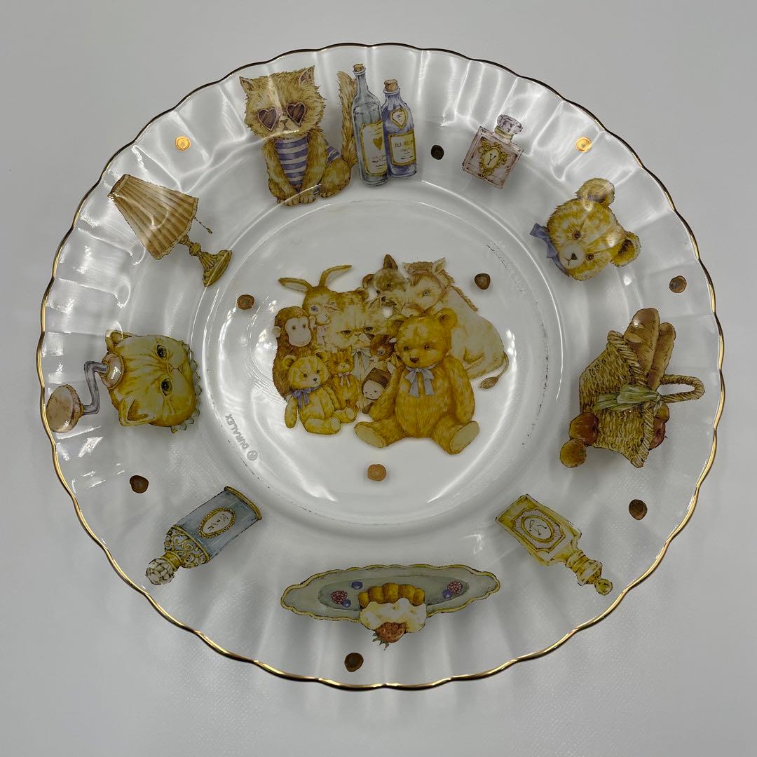 25cm ◆ フランシュリッペ ◆ ユキエモン ガラス 皿 プレート 猫