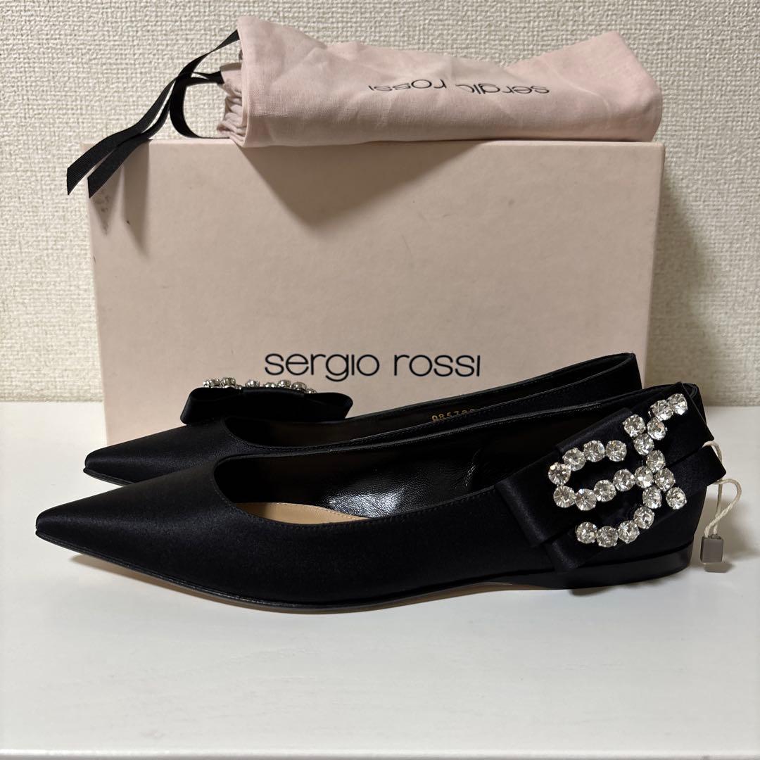 sergio rossi セルジオロッシ　ビジュー パンプス sr サテン