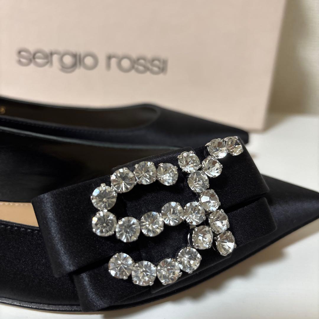 sergio rossi セルジオロッシ　ビジュー パンプス sr サテン