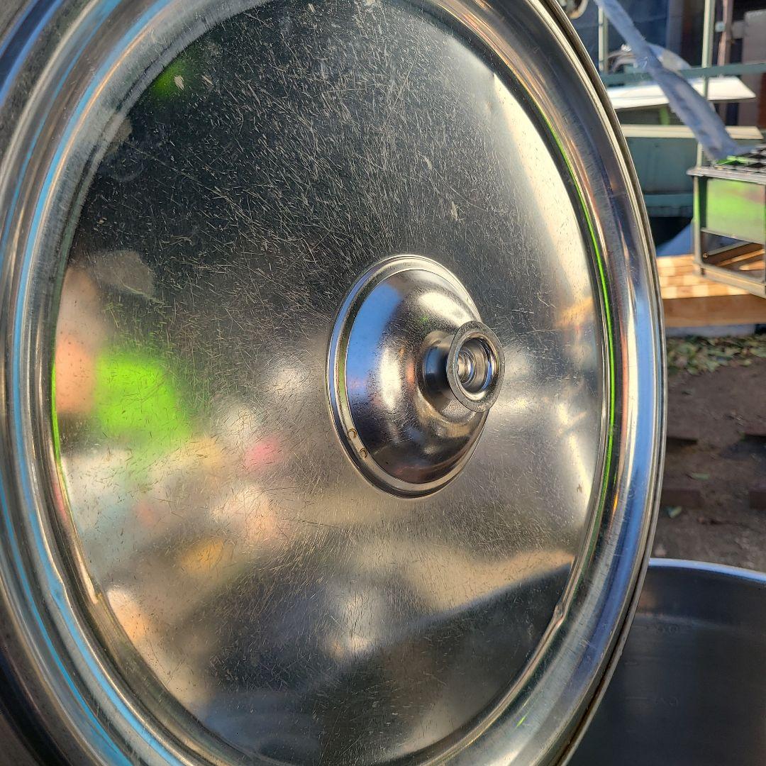 ステンレススチール 寸胴鍋 42cm 蓋付き