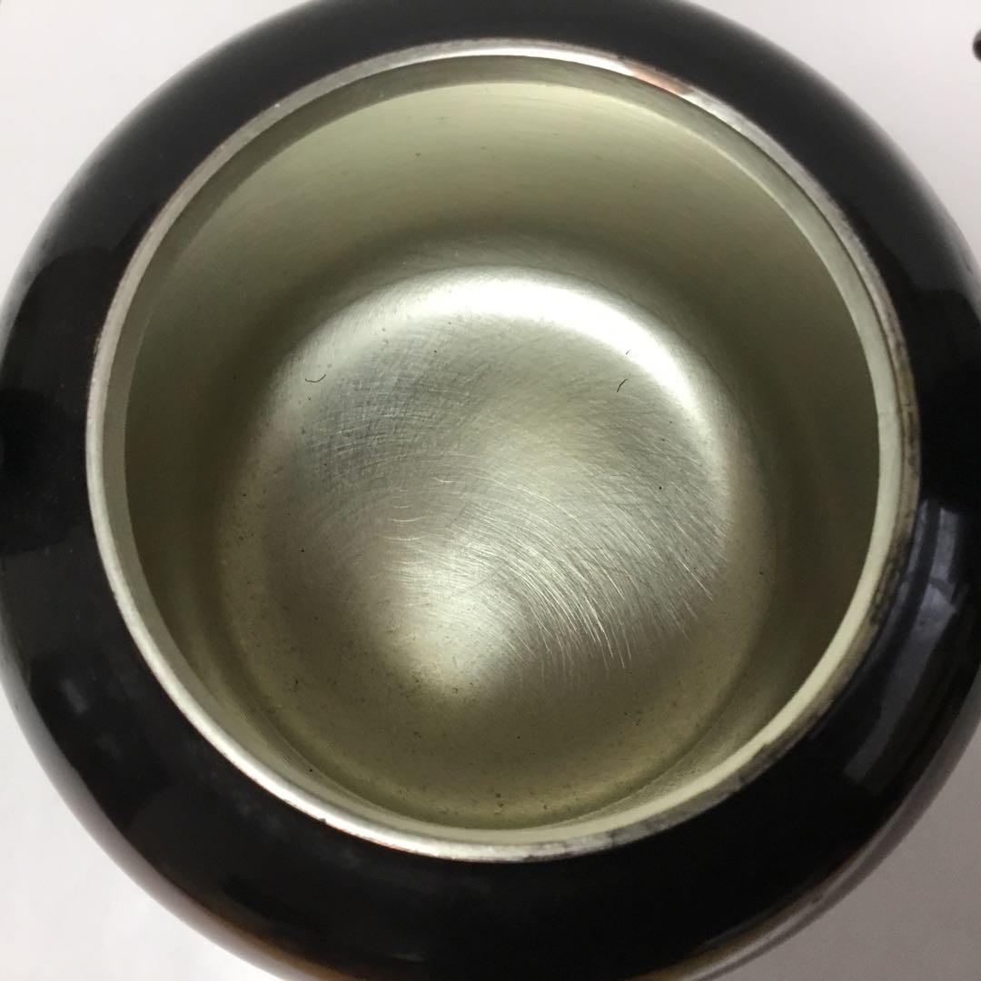 腰黒やかん 水注 口蓋付 未使用に近い 茶道具 古物品