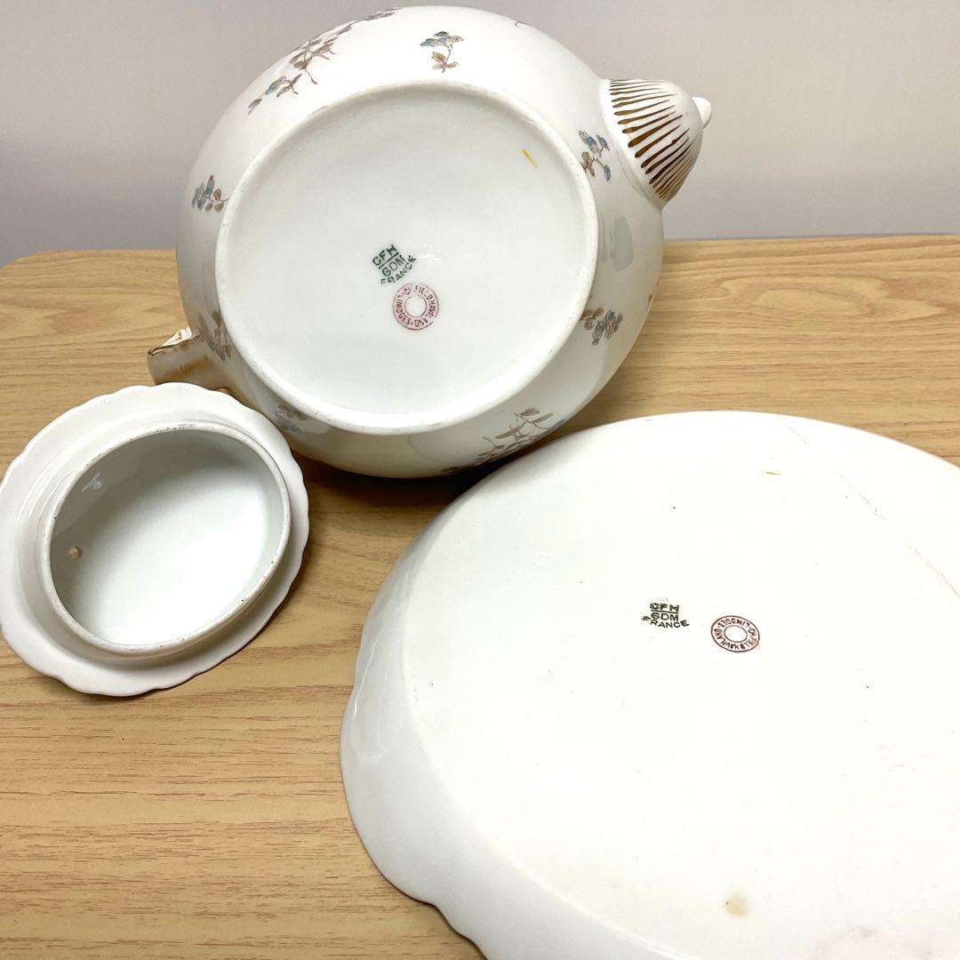 アビランド リモージュ　ティーポット　ケーキプレート　セット