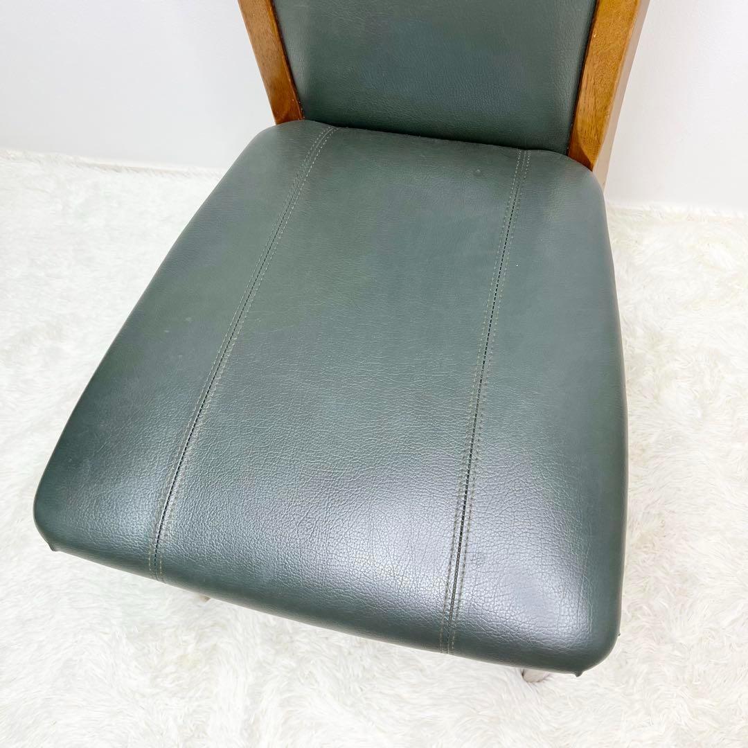 maruni マルニ木工 ダイニングチェア レザー 木製 イス グリーン　2