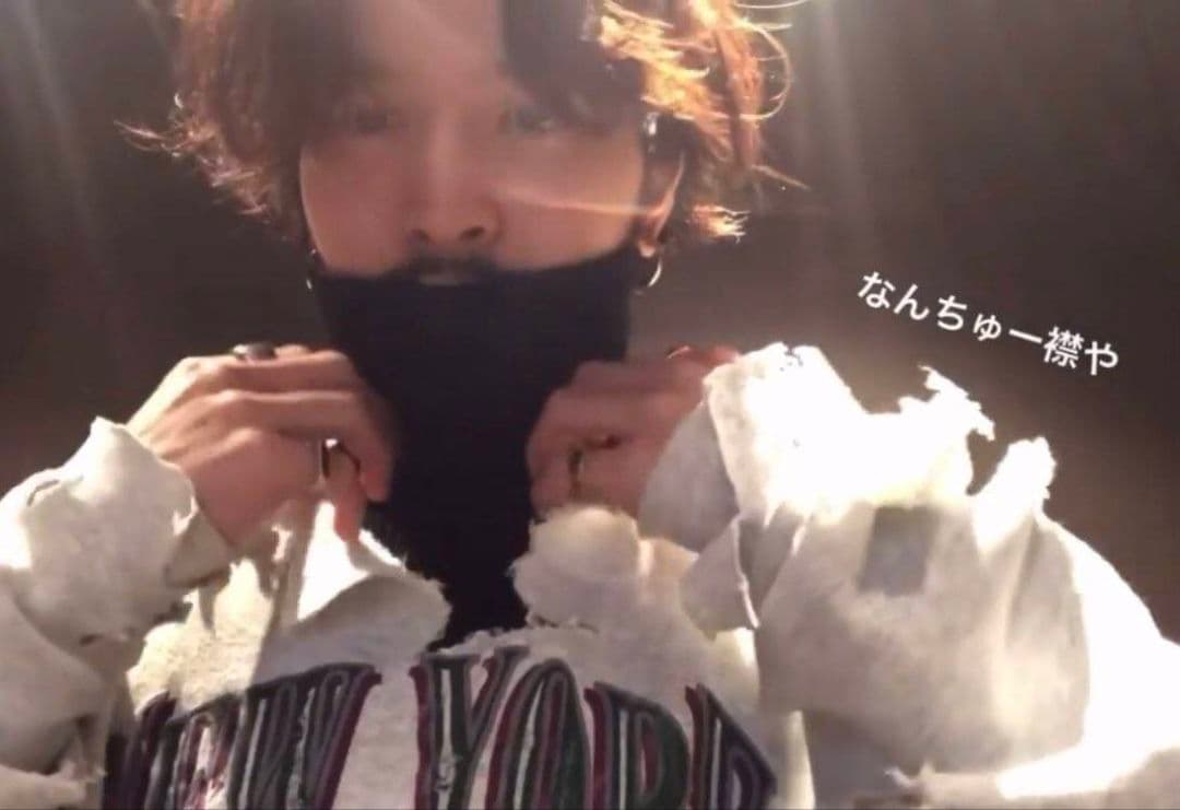 半壊 襤褸 クラッシュ NEW YORK ボロ加工 トレーナー 常田大希 L