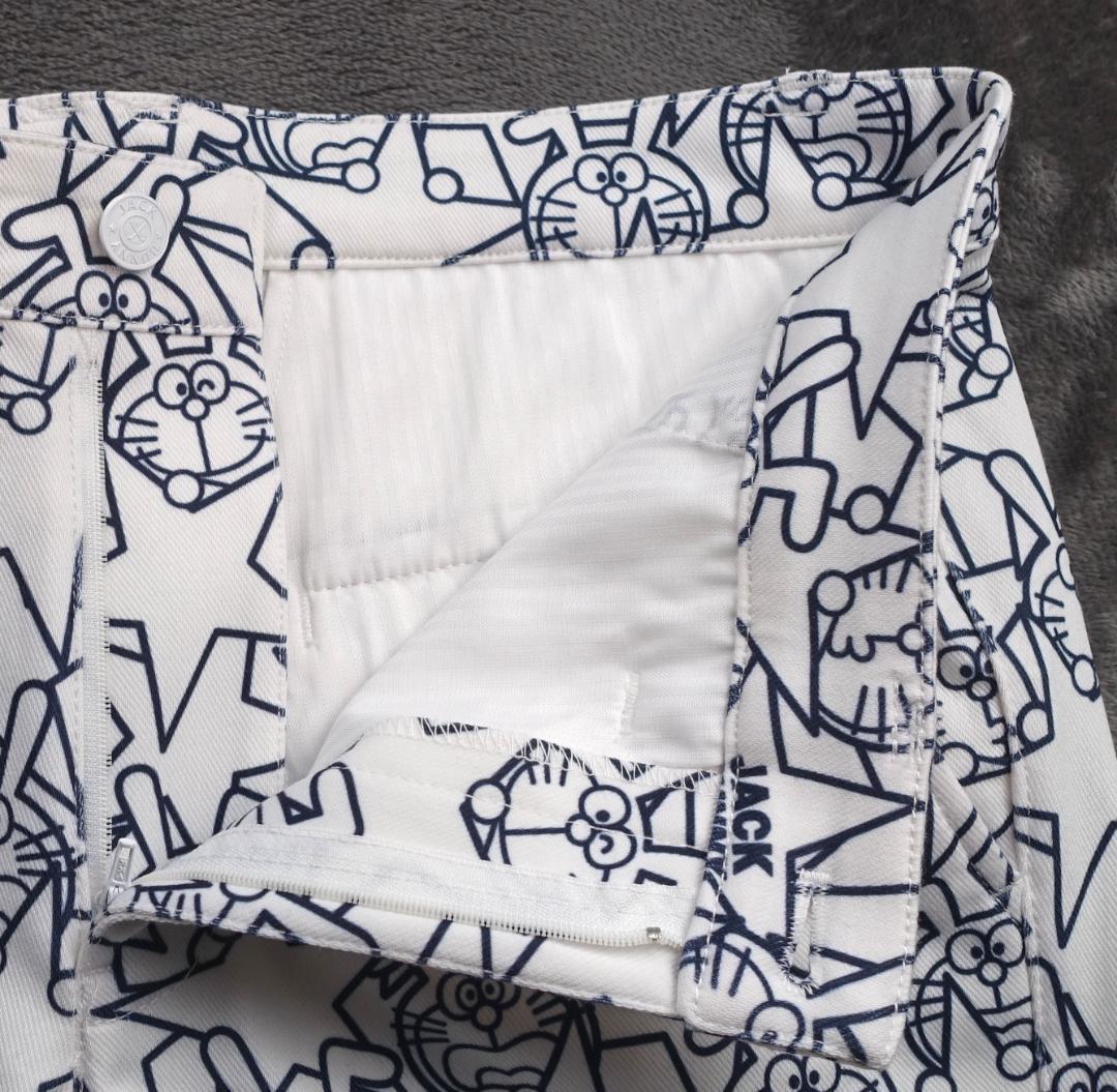 C新品 6/XL秋冬 ジャックバニー × ドラえもん 総柄 裏起毛 ゴルフパンツ