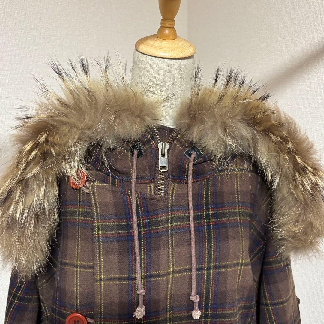 希少swagger スワッガー チェック柄 ファーコート y2k 00s 超レア