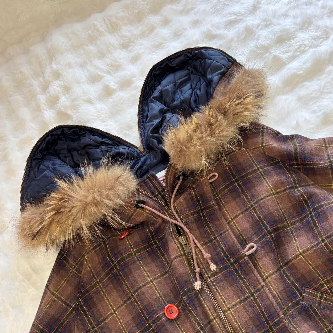 希少swagger スワッガー チェック柄 ファーコート y2k 00s 超レア