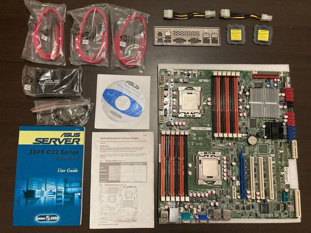 ASUS製デュアルCPUマザーボード＋Xeonクアッドコア×2セット