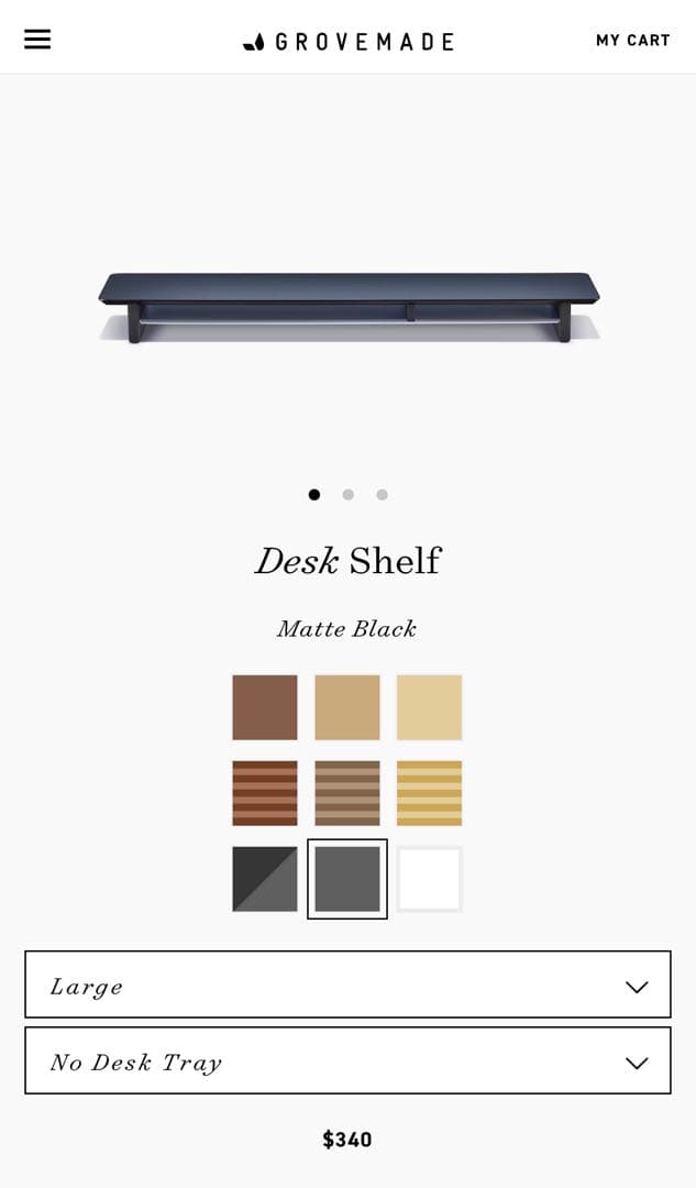 モニター台 Grovemade Matte Black Desk Shelf (Large)