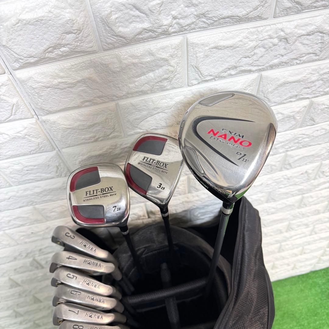 ゴルフセット　初心者応援　HONMA ラウンド仕様　メンズ　右打ち　すぐ使える