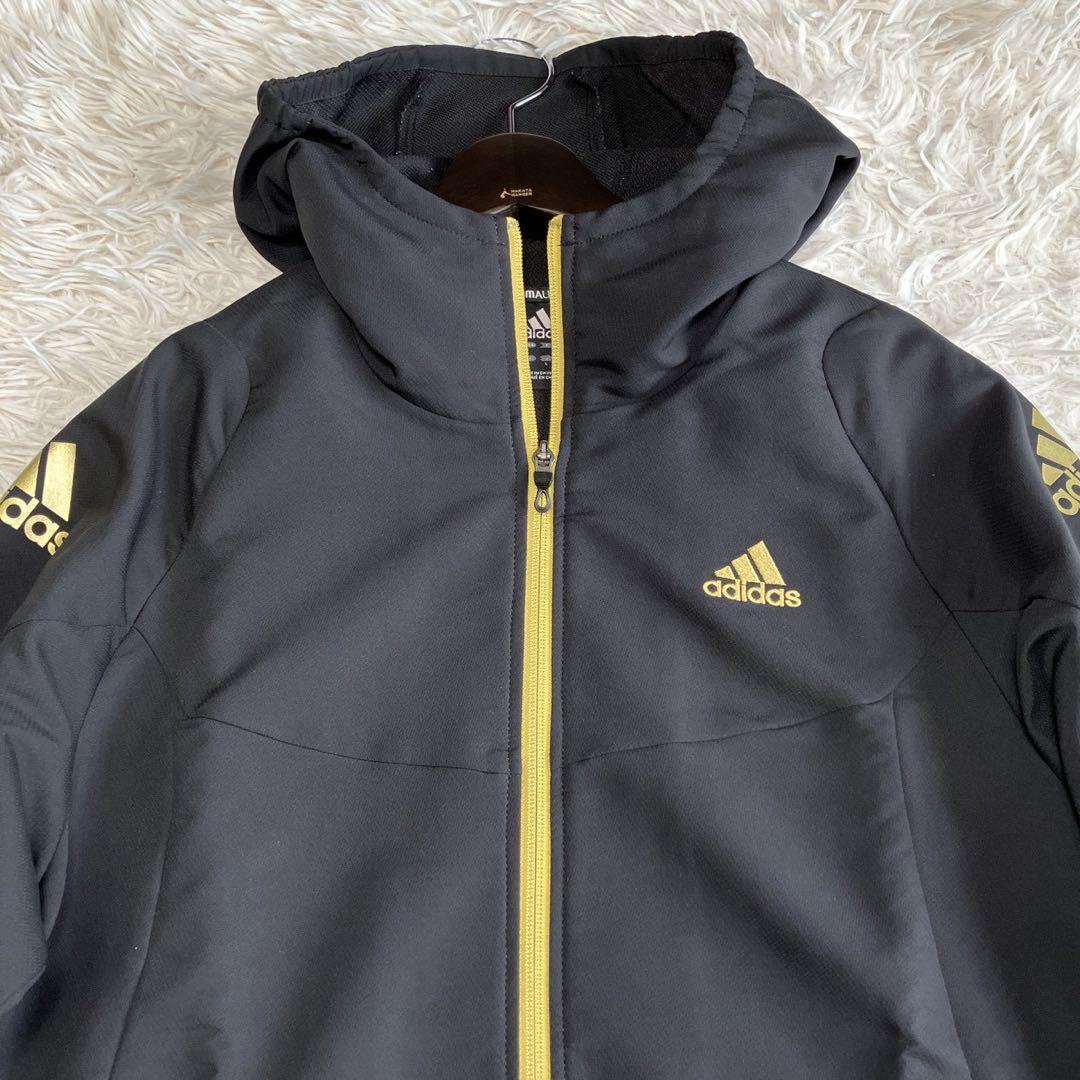 ◎極美品 アディダス 人気の黒×金 ジャージ上下セット L スポーツスタイル