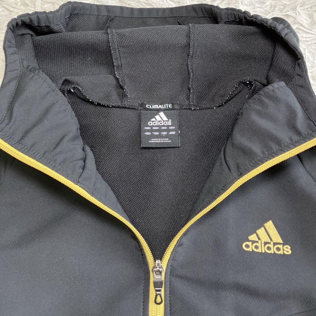 ◎極美品 アディダス 人気の黒×金 ジャージ上下セット L スポーツスタイル