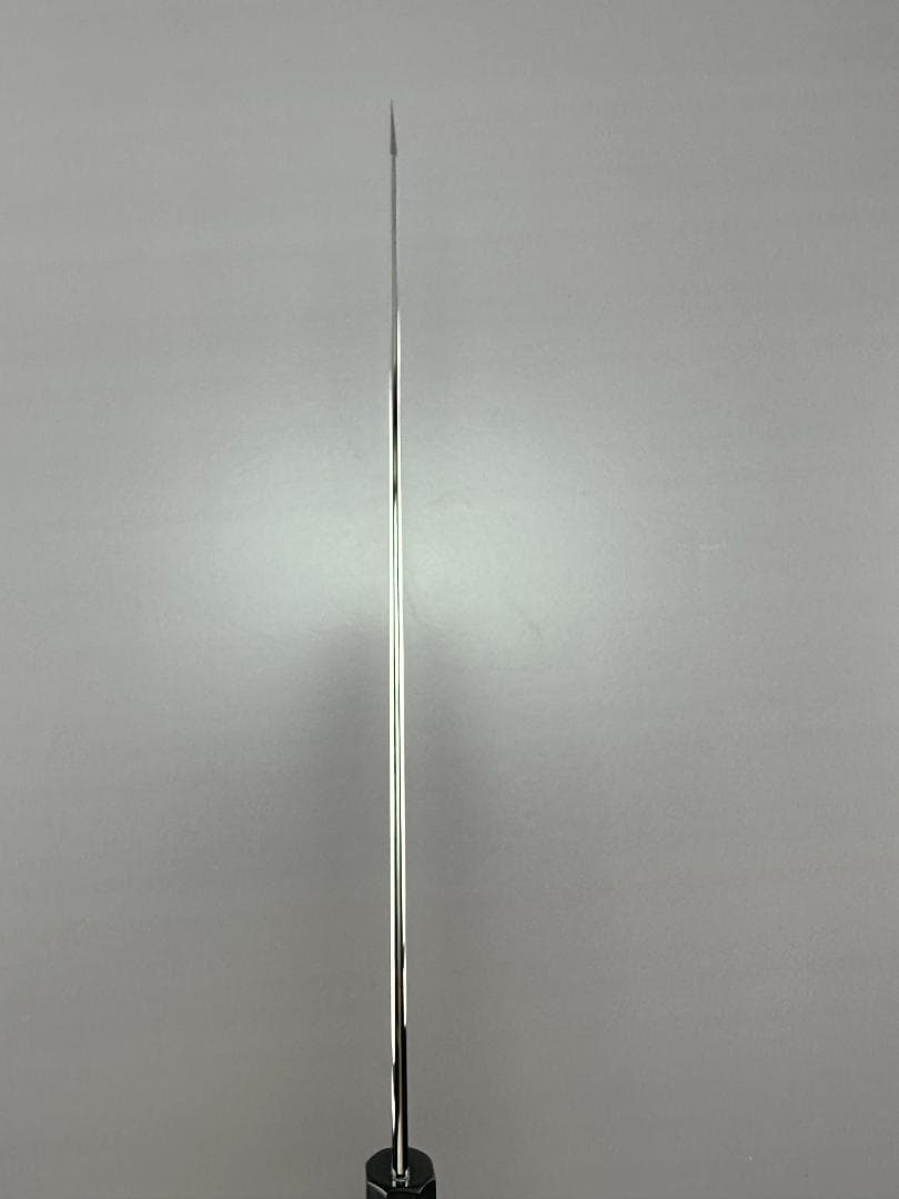 5632 完全ウルトラ鏡面 尺一 切付牛刀 スネークウッド黒水牛角二本銀巻八角柄