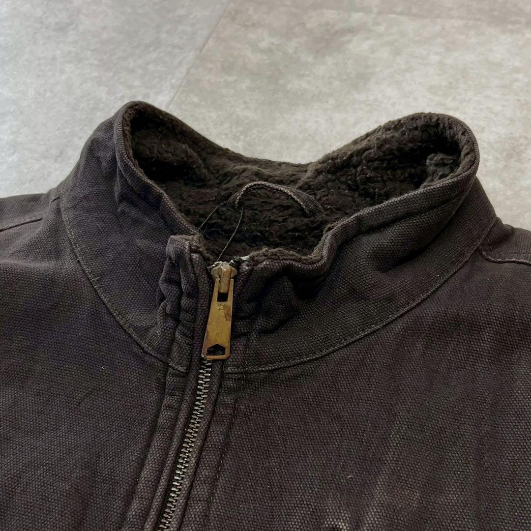 カーハート　ダック　ベスト　ブラウン　フリース　ボア　ビンテージ　茶色