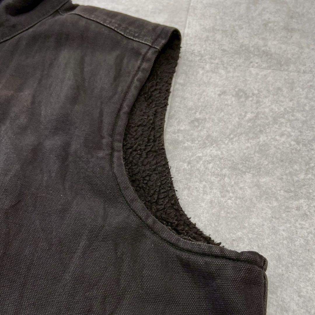 カーハート　ダック　ベスト　ブラウン　フリース　ボア　ビンテージ　茶色