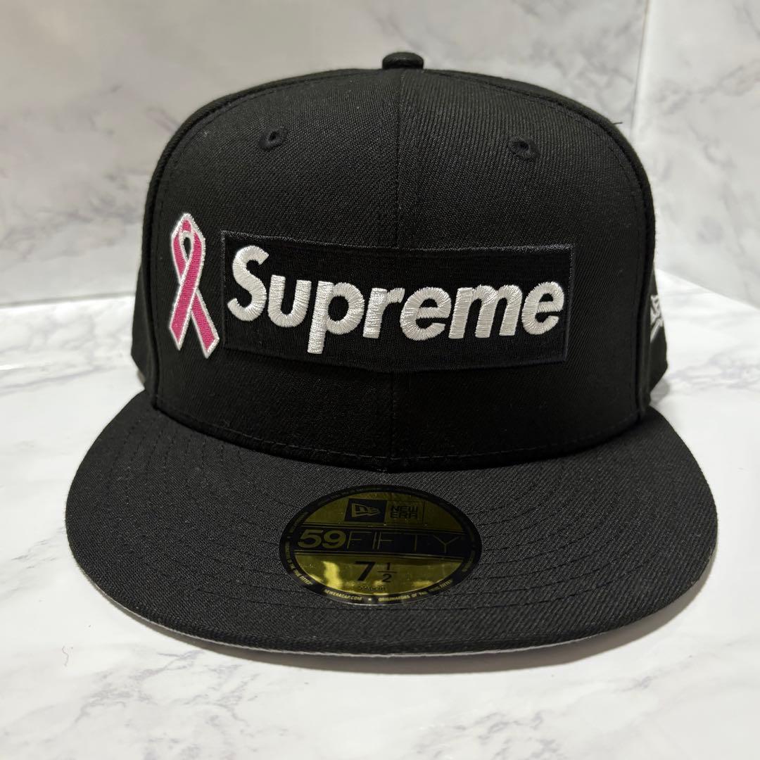 y011715 Supreme×NEW ERA コラボキャップ　ブラック59.6