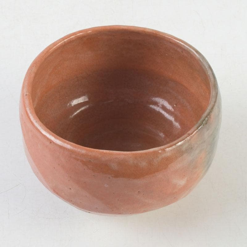 茶道具　芳幽軒　加藤石春作　赤楽茶碗　時代箱付　M　9732