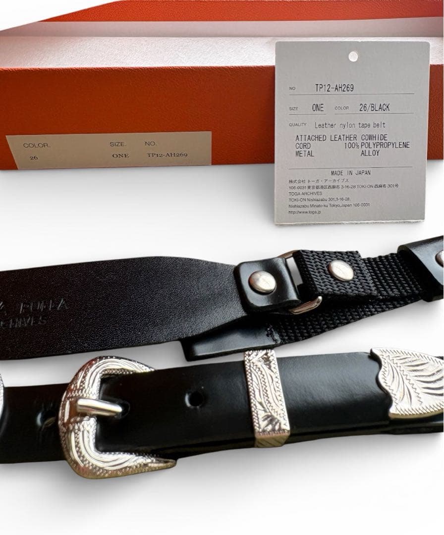 限定値下げ★TOGA PULLA Leather nylon tape belt