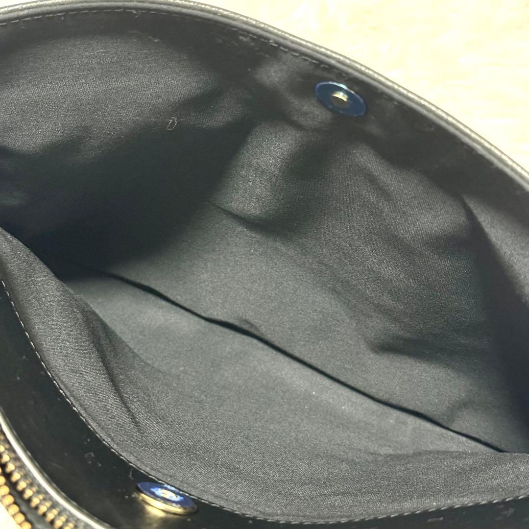 美品✨ ポールスミス 2way クラッチバッグ マルチストライプ シボ革 黒