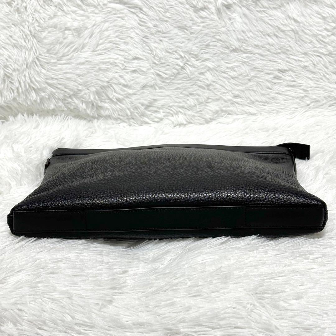 美品✨ ポールスミス 2way クラッチバッグ マルチストライプ シボ革 黒