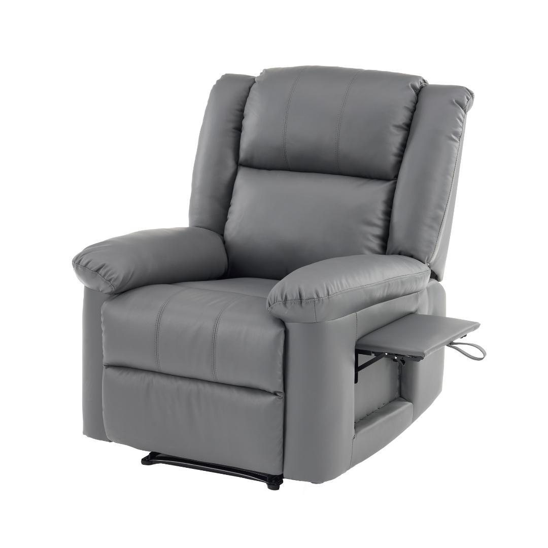 リクライニングチェア テーブル付き リクライニングソファ 【ダークグレー】